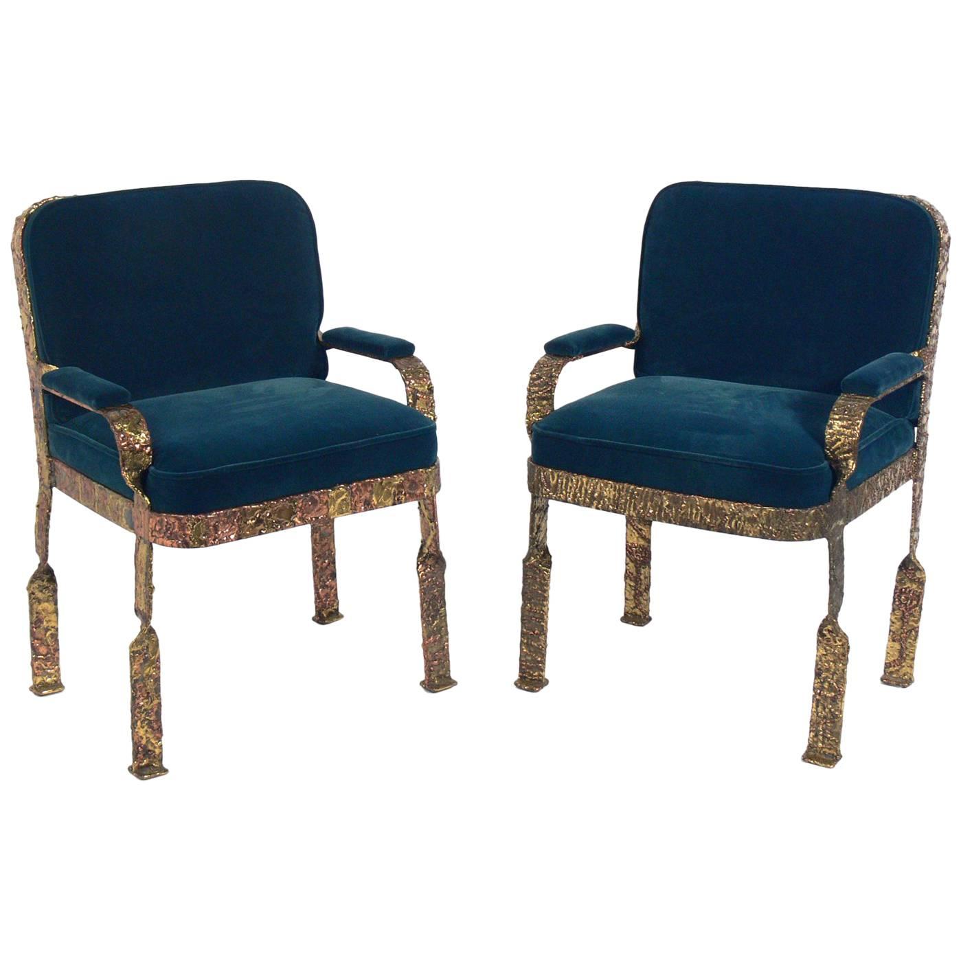 Pair of Sculptural Lounge Chairs Attributed to Silas Seandel