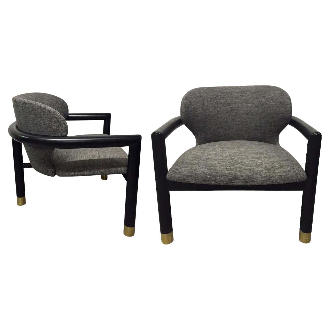 Pair of Sculptural Lounge Chairs For Sale