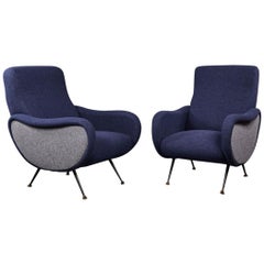 Pair of Sculptural Lounge Chairs in the Style of the Marco Zanuso “Lady”