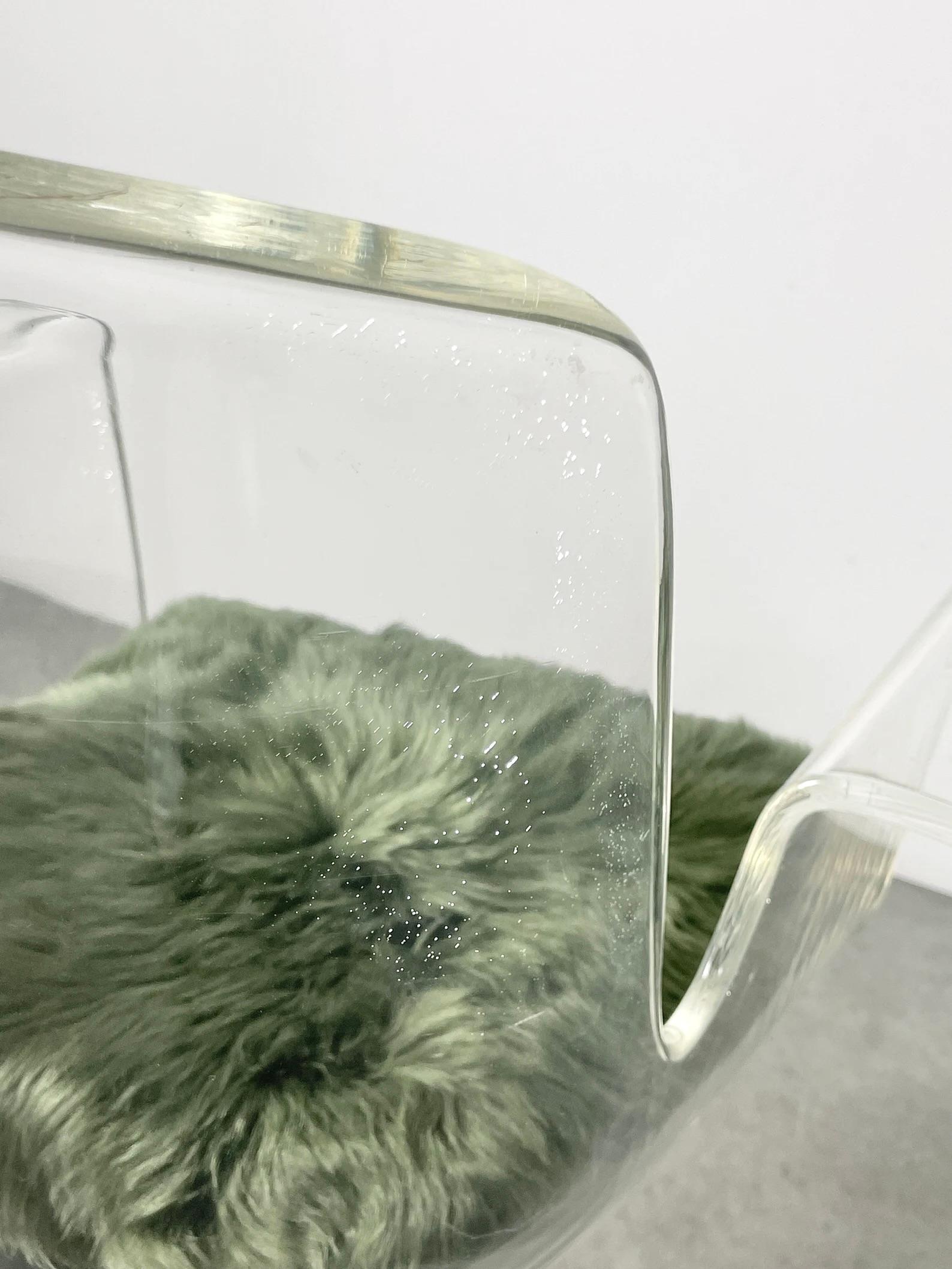 Coppia di sedie girevoli scultoree in lucite e alluminio di Pace Collectional 1970's in vendita 4