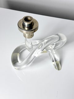 Pair of Sculptural Lucite Candlestick Holders by Dorothy Thorpe 1970s