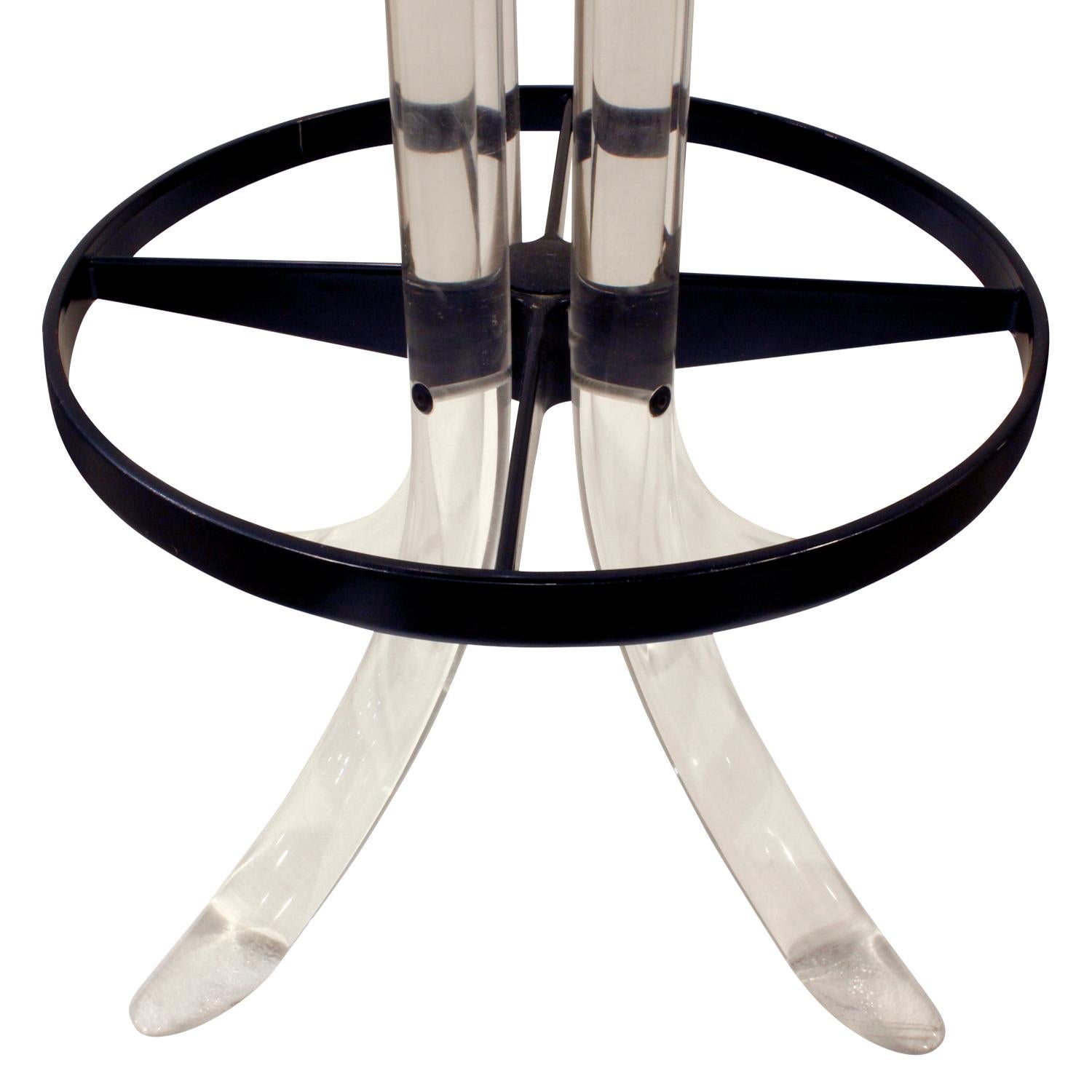 Pair of Sculptural Lucite Swivel Stools, 1970s In Excellent Condition In New York, NY