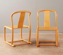 Paire de chaises sculpturales en érable par Tecno Sedia