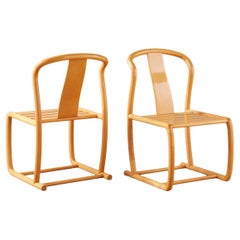 Pair of Sculptural Maple Chairs by Tecno Sedia