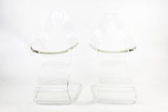 Pair of Sculptural Michel Dumas Chairs in Lucite, 1970s