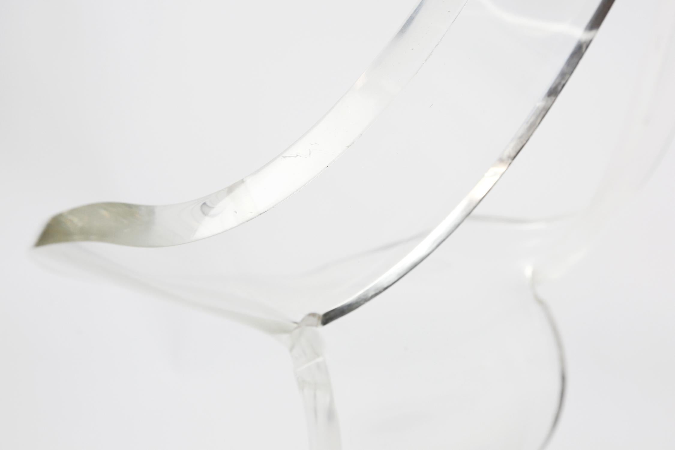 Pair of Sculptural Michel Dumas Chairs in Lucite, 1970s For Sale 2