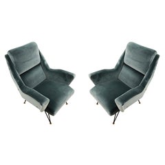 Pair of Sculptural Mid-Century Armchairs