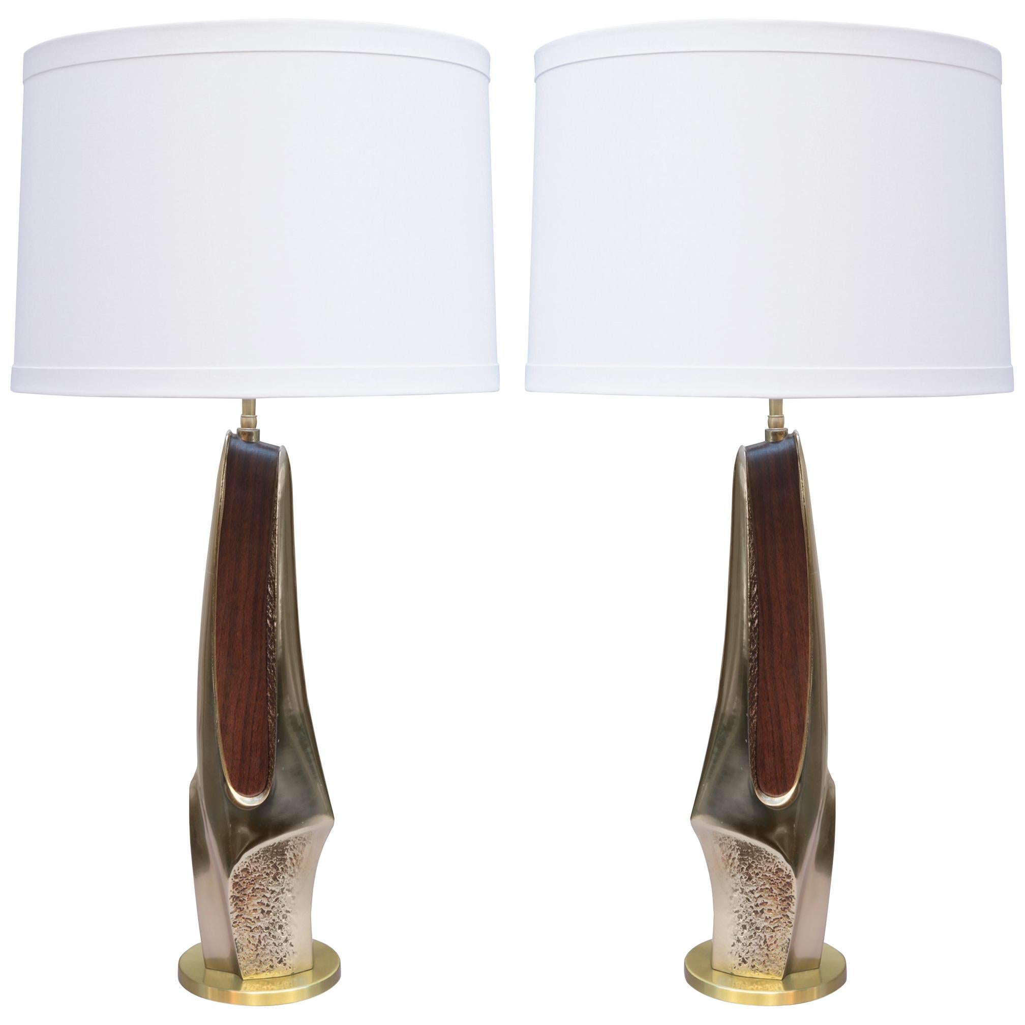 Pair of Sculptural Mid-Century Modern Table Lamp