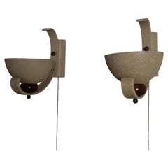 Coppia di faretti da parete scultorei della metà del secolo, intorno al 1950
