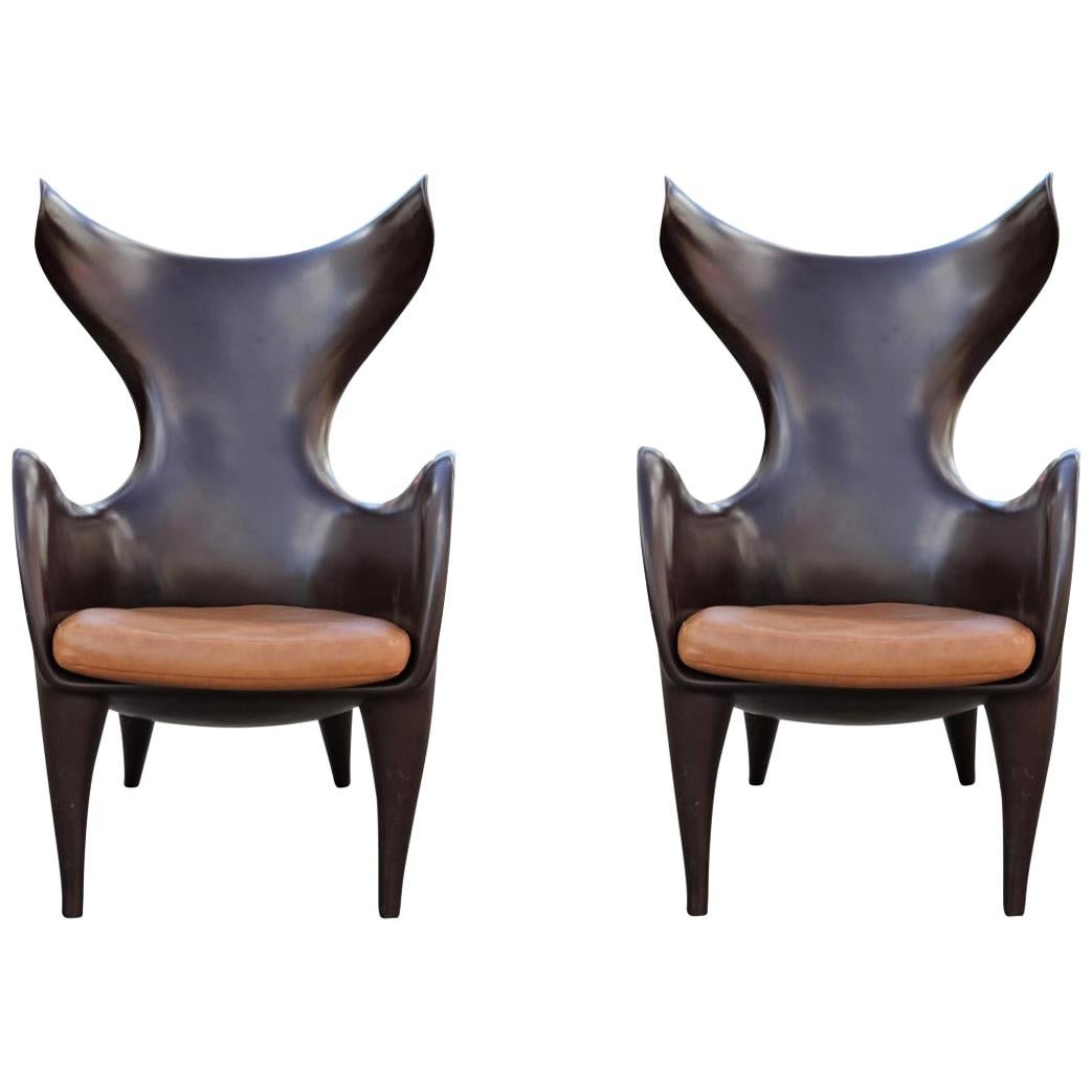 Pair of Sculptural Modern Frankie Chairs by Jordan Mozer