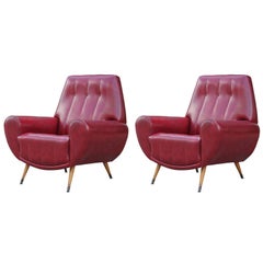 Pair of Sculptural Modern Italian Lounge Chairs