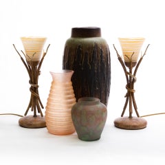 Pair of Sculptural, Morphic Table Lamps, Postmodernism, France, 1970s-1980s