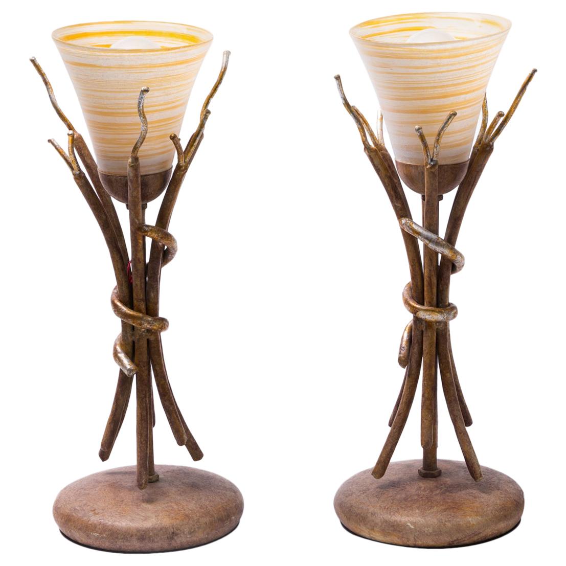 Pair of Sculptural, Morphic Table Lamps, Postmodernism, France, 1970s-1980s For Sale