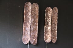 Pair of sculptural Murano glass wall sconces in a rare blush pink tone, Italy