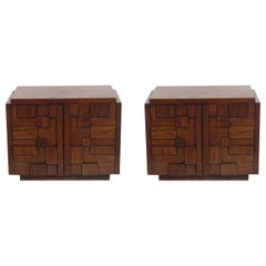 Pair of Sculptural Nightstands or End Tables