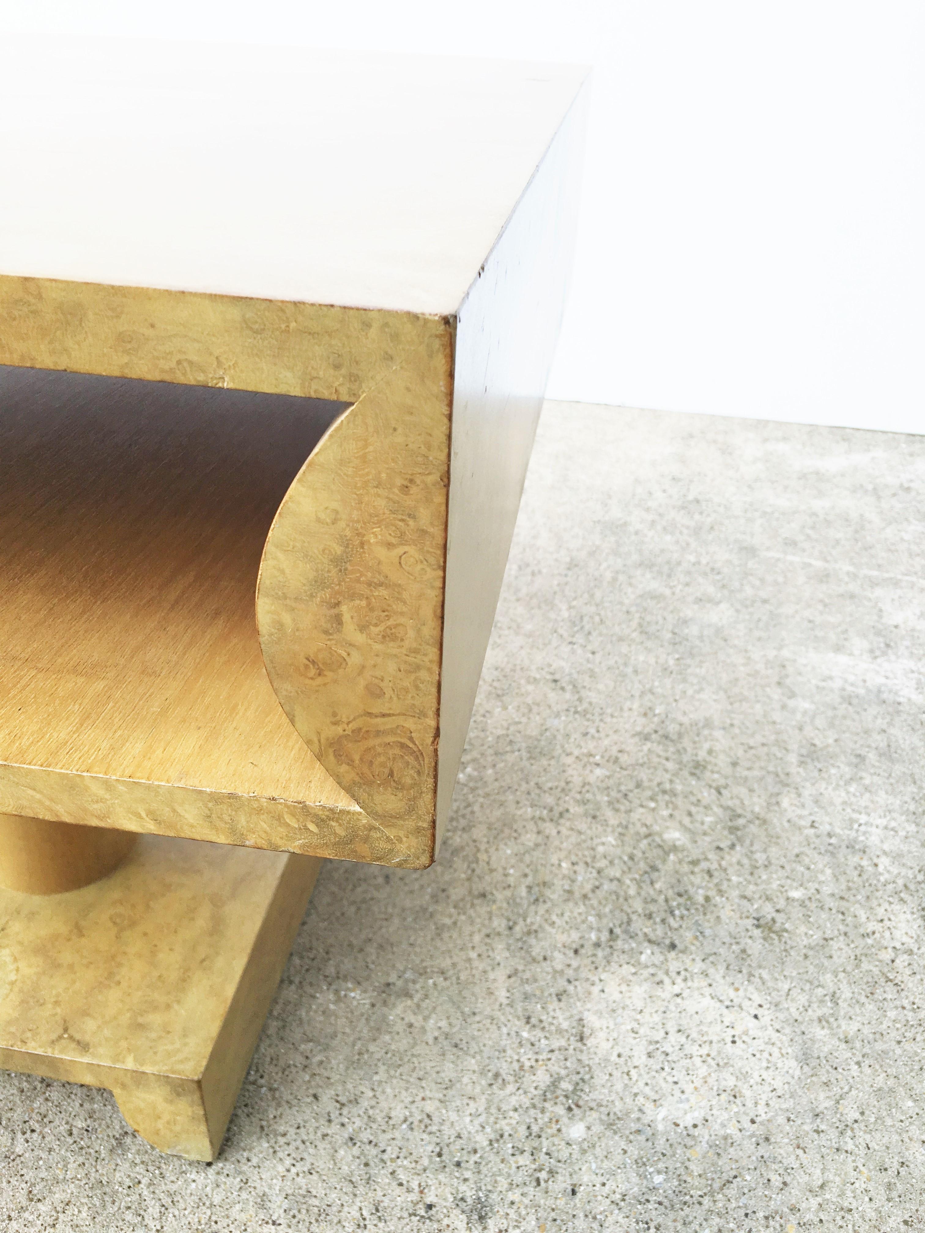 American Pair of sculptural Nightstands or End Tables in Style of Tommi Parzinger