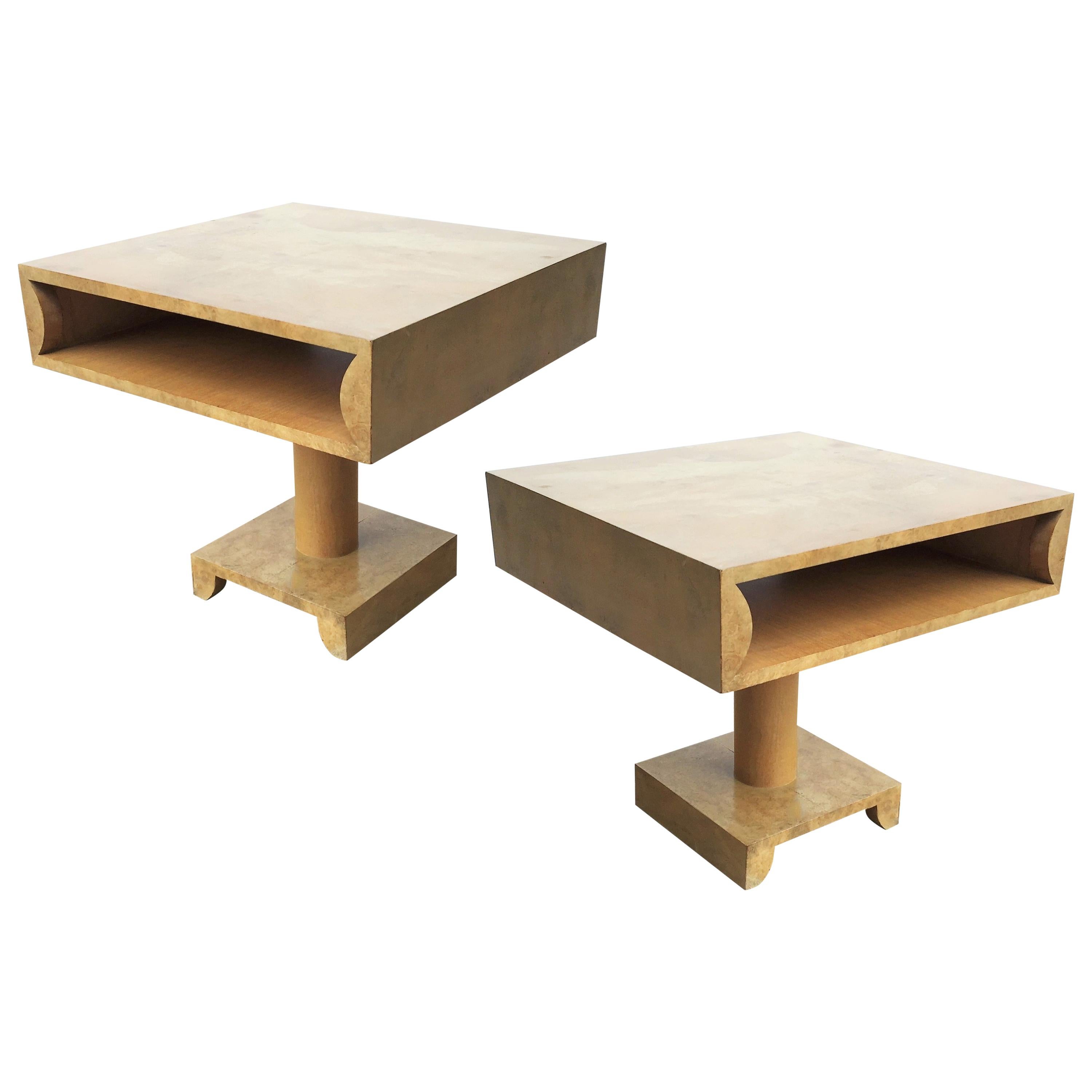 Pair of sculptural Nightstands or End Tables in Style of Tommi Parzinger