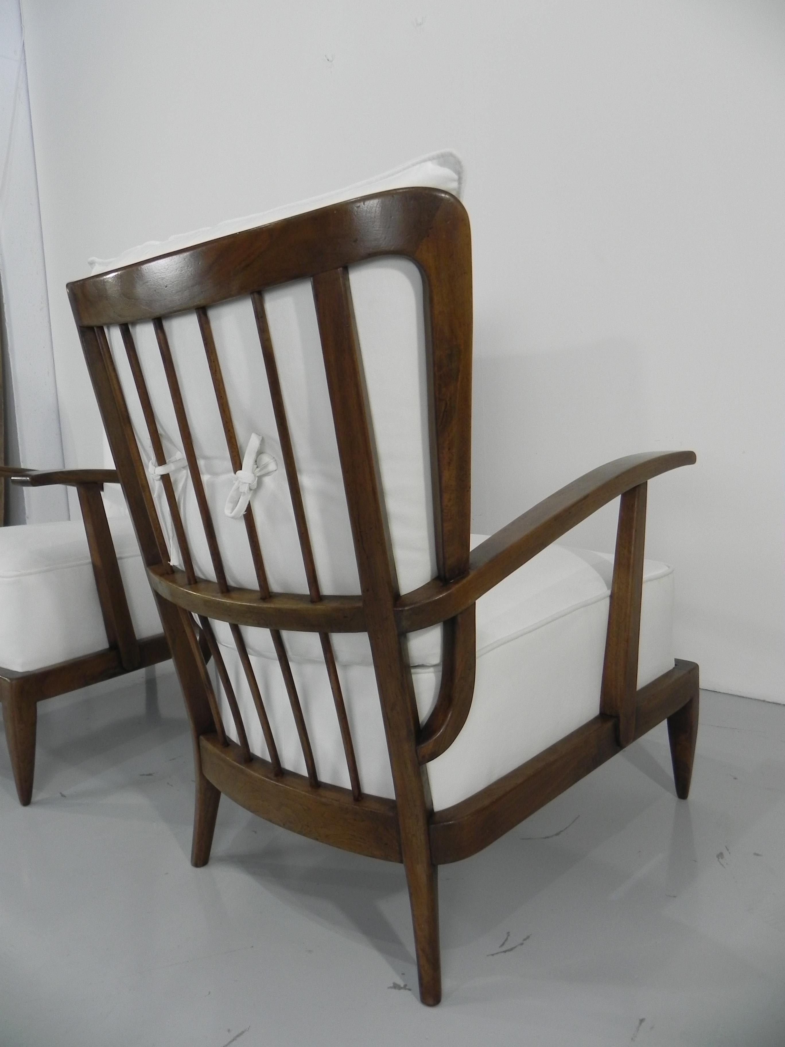 Pair of Sculptural Paolo Buffa Armchairs Italian Midcentury For Sale 5