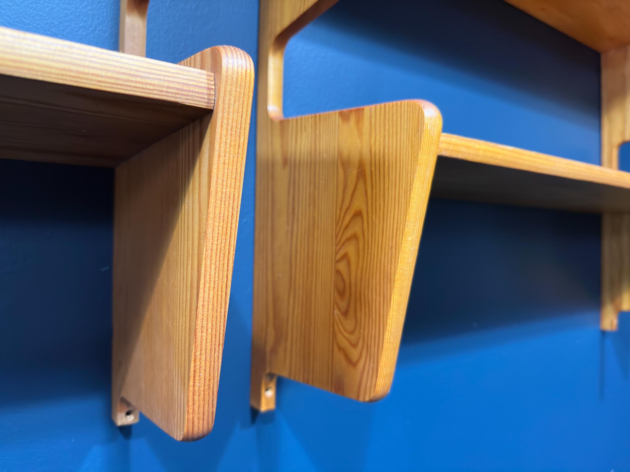 Pair of Sculptural Pine Shelves For Sale 1
