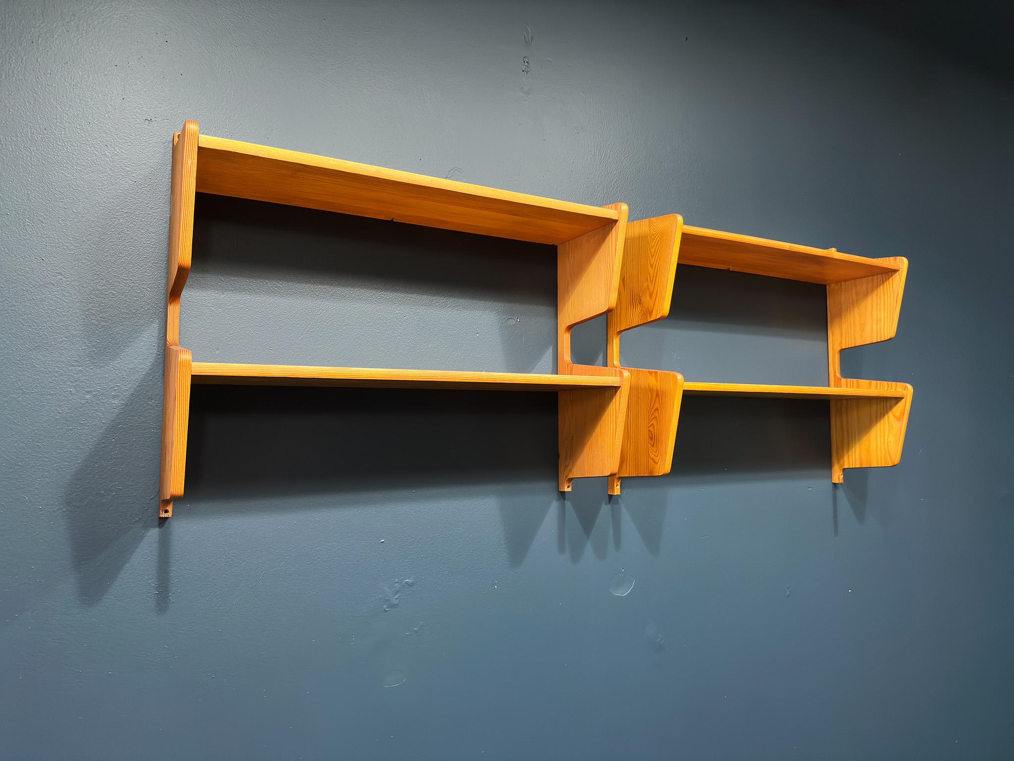 Pair of Sculptural Pine Shelves For Sale 2