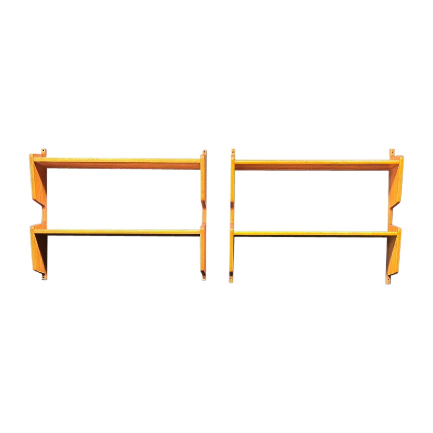 Pair of Sculptural Pine Shelves