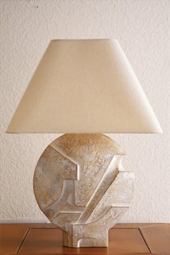 Pair of Sculptural Plaster Table Lamps by Casual Lamps of California