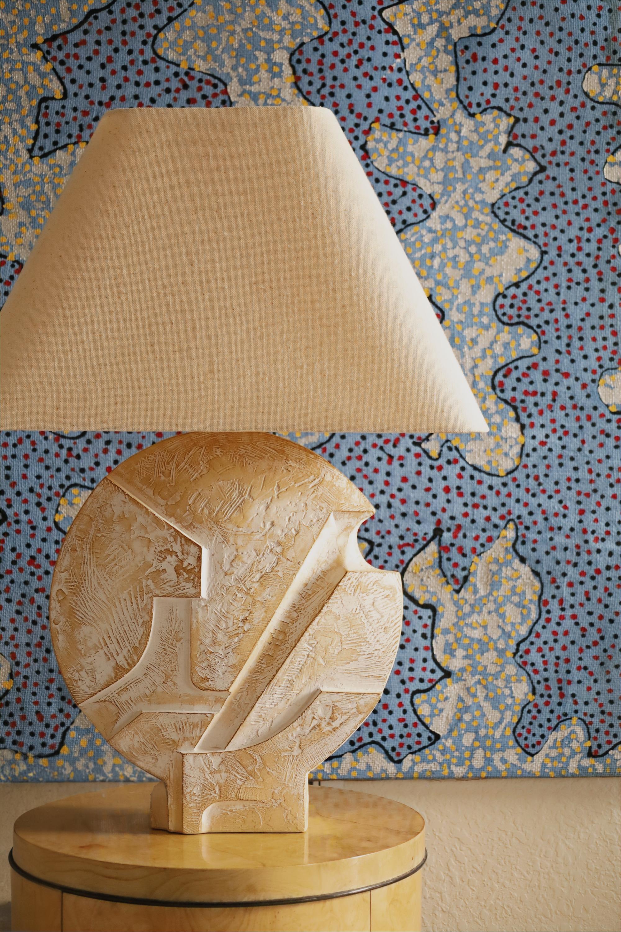 Pair of Sculptural Plaster Table Lamps by Casual Lamps of California In Good Condition For Sale In West Palm Beach, FL