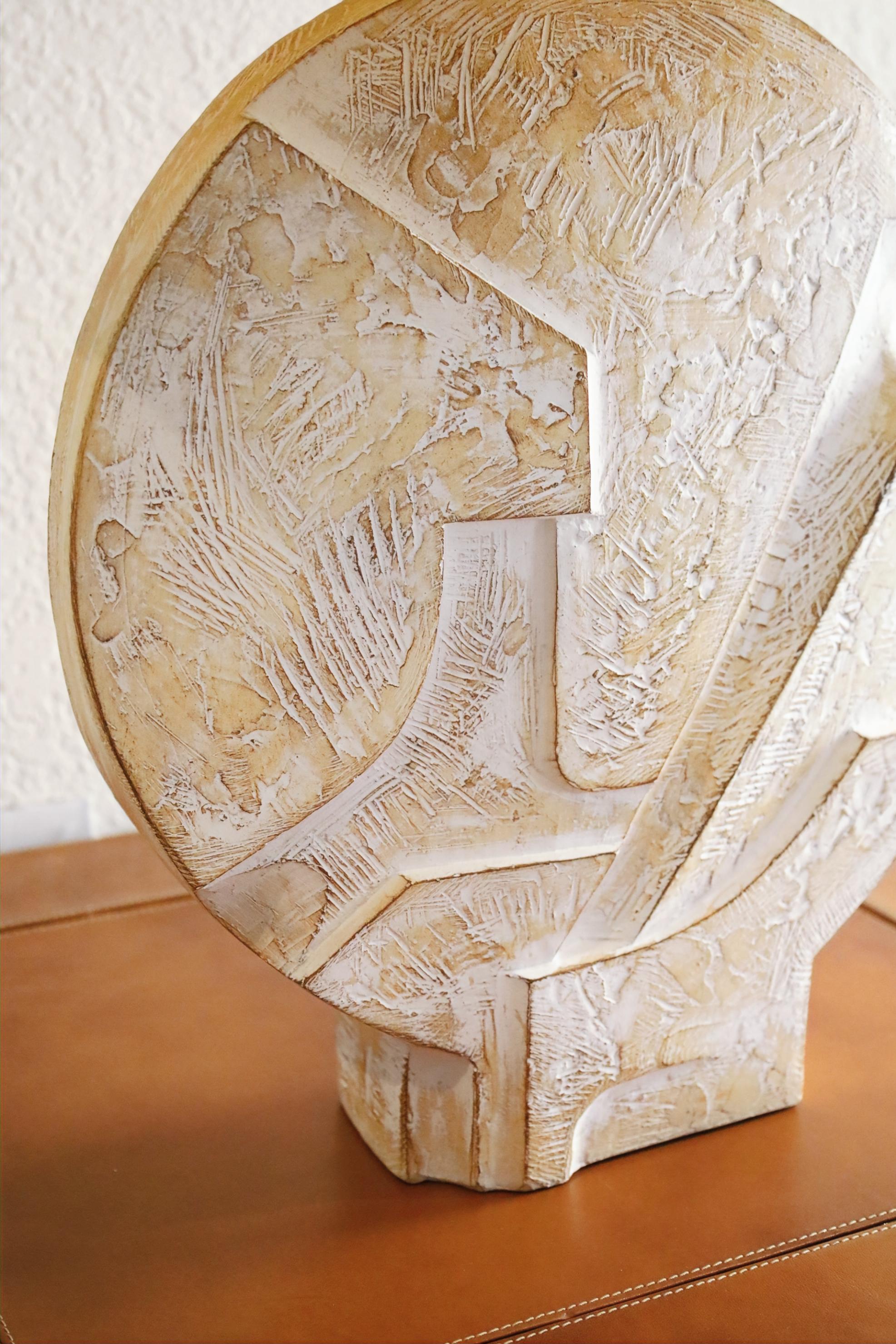 Pair of Sculptural Plaster Table Lamps by Casual Lamps of California For Sale 1