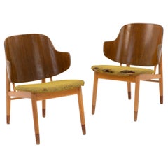 Pair of Sculptural Plywood Chairs by Kofod Larsen, 1950s