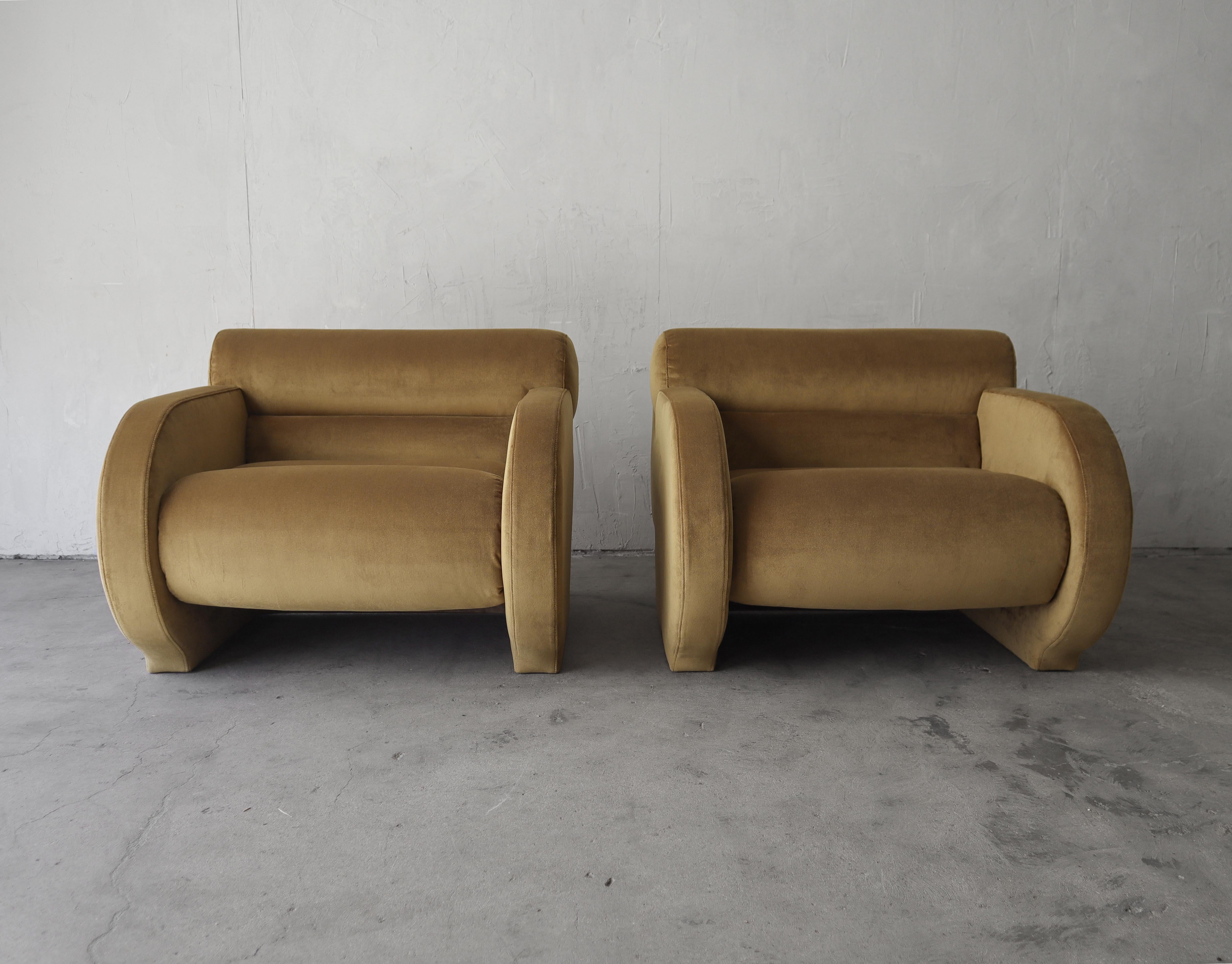 20th Century Pair of Sculptural Post Modern Lounge Chairs by Vladimir Kagan