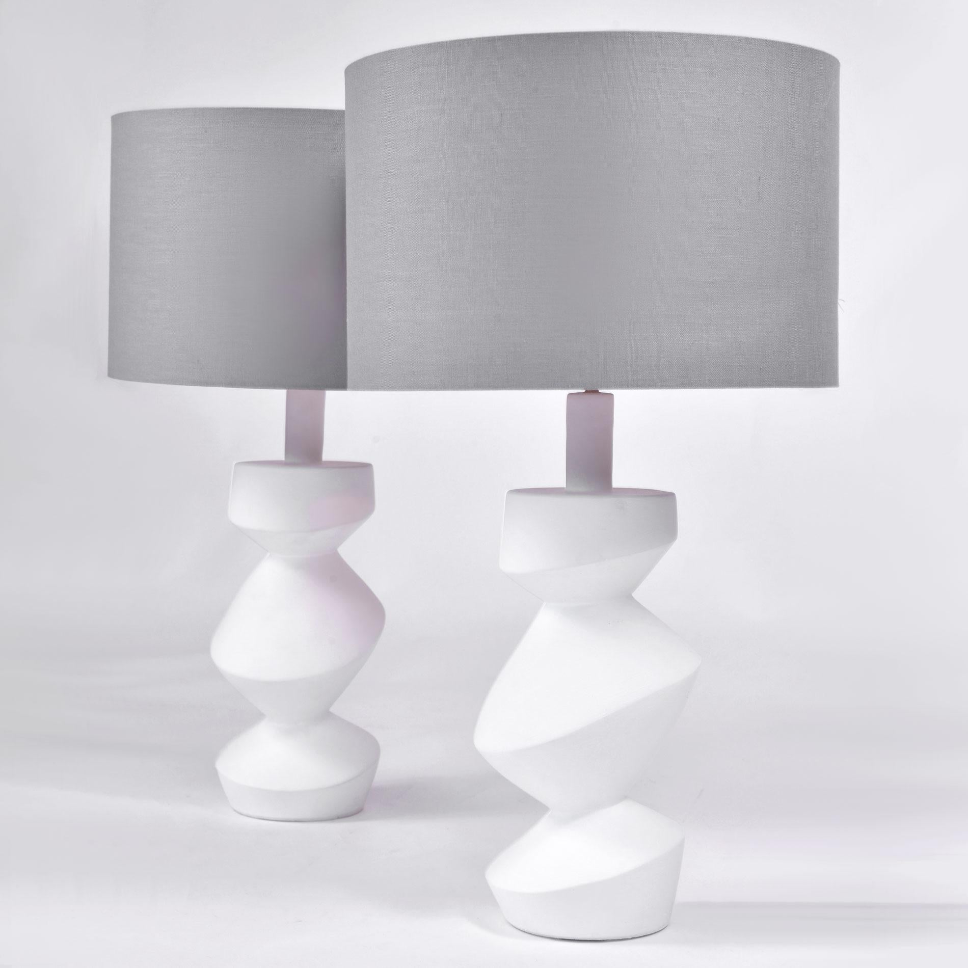 Pair of Sculptural 'Savoy' Gold Leaf Table Lamps For Sale 3
