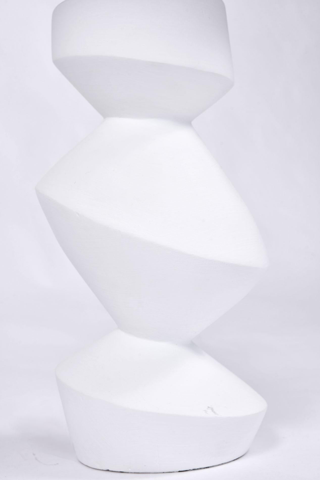 Pair of Sculptural 'Savoy' White 1930s White Plaster Table Lamp | Rose