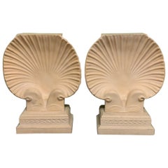 Pair of Sculptural Shell Table Base in the Manner of Serge Roche, A Pair