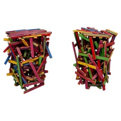 Pareja de mesas auxiliares escultóricas