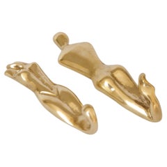 Pair of Sculptural Solid Bronze Wall Hooks by Lilia Martha Sombra, Brazil