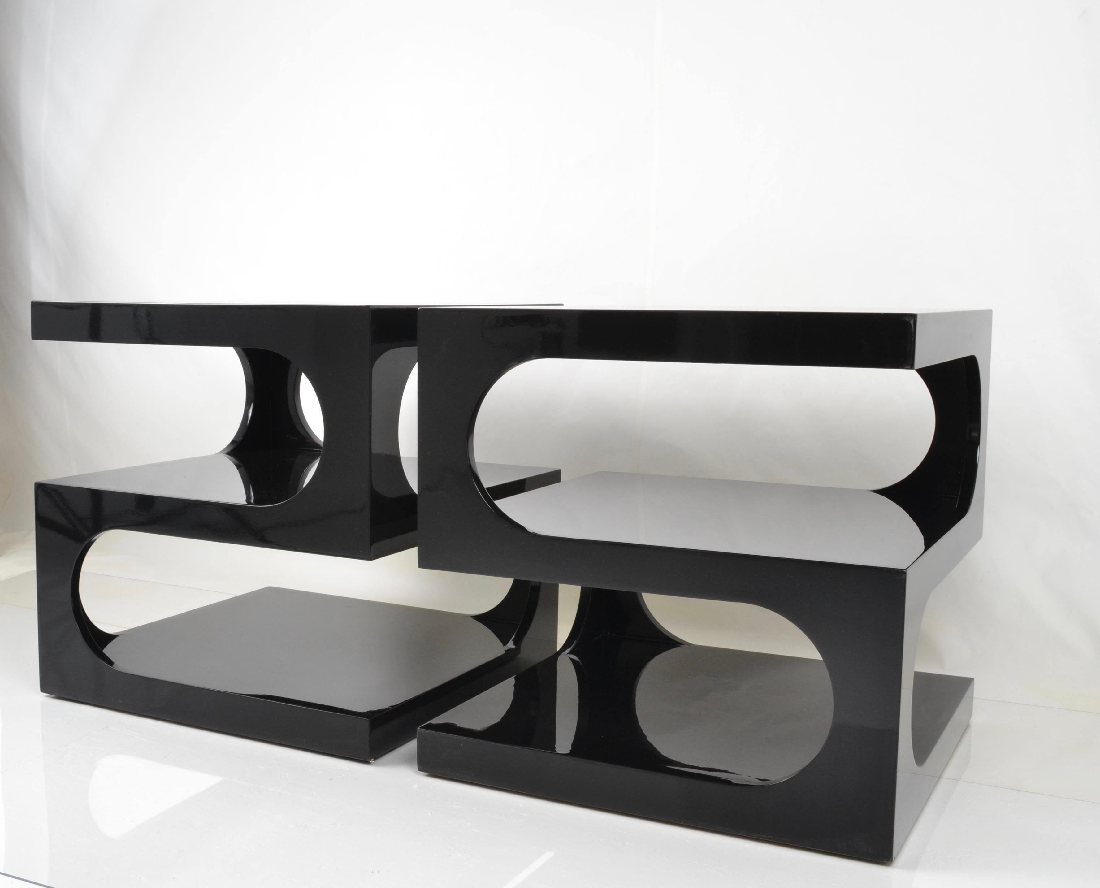 American Pair of Sculptural Space Age Side Tables, USA, 1970s