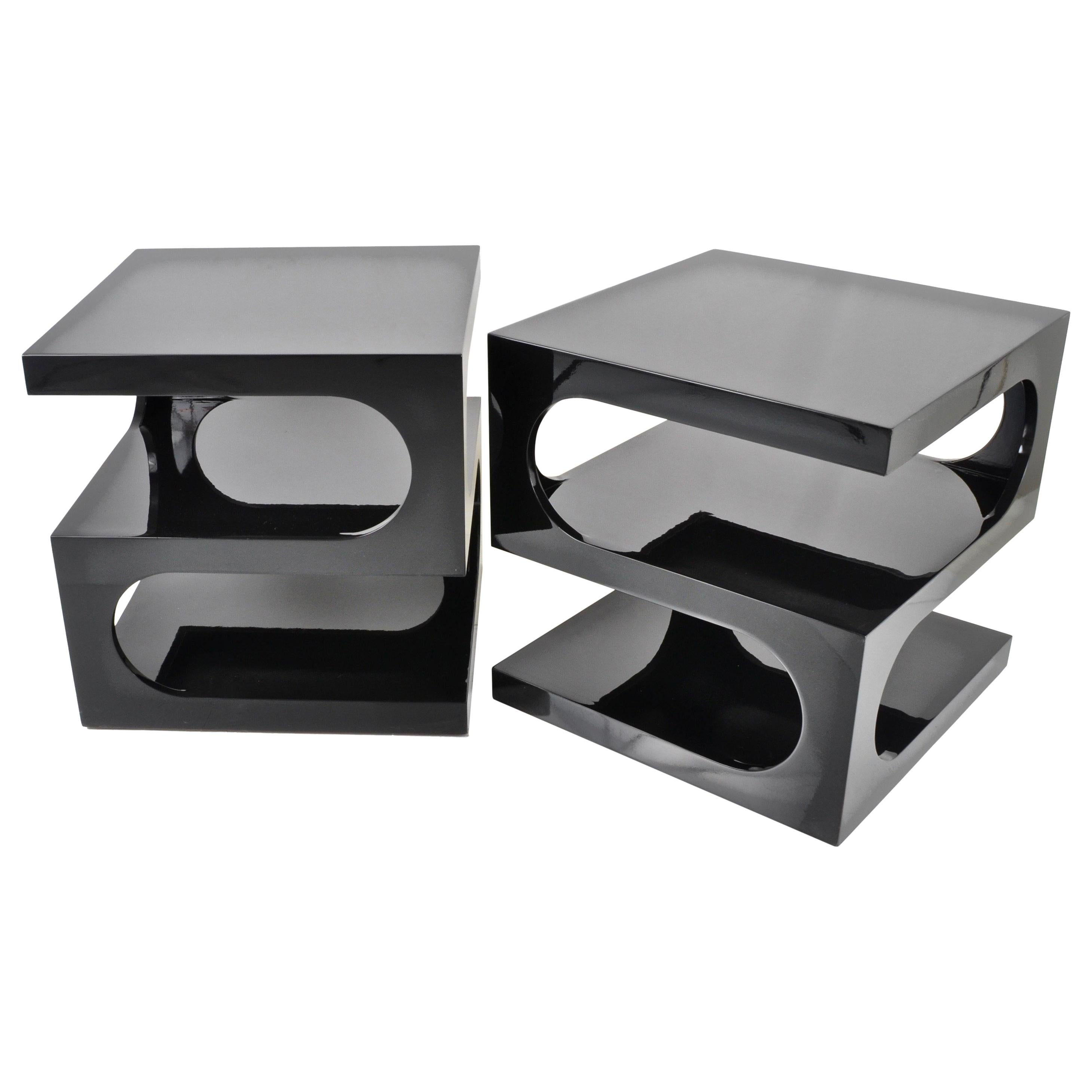 Pair of Sculptural Space Age Side Tables, USA, 1970s
