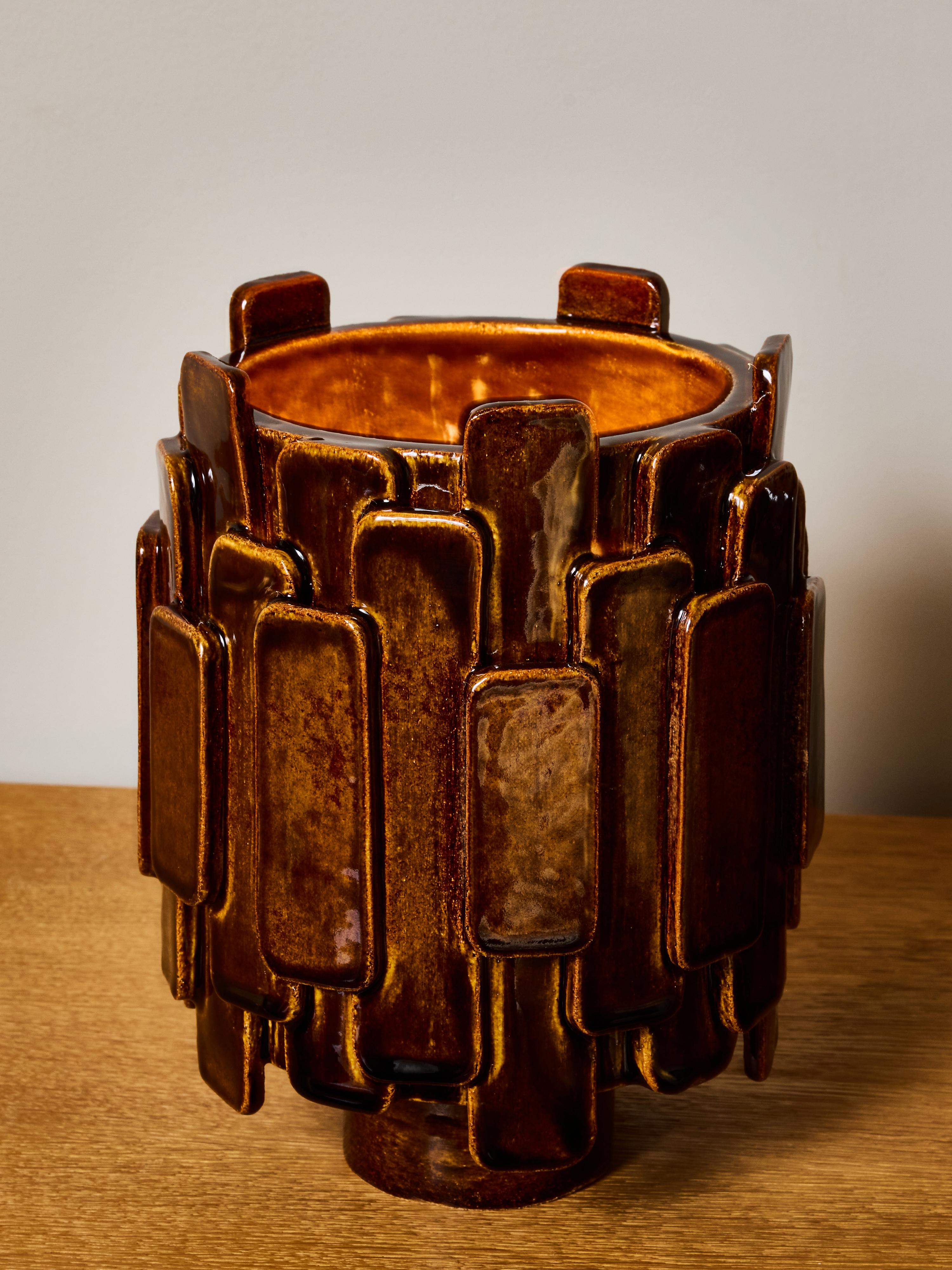 Pareja de lámparas de sobremesa escultóricas de cerámica 