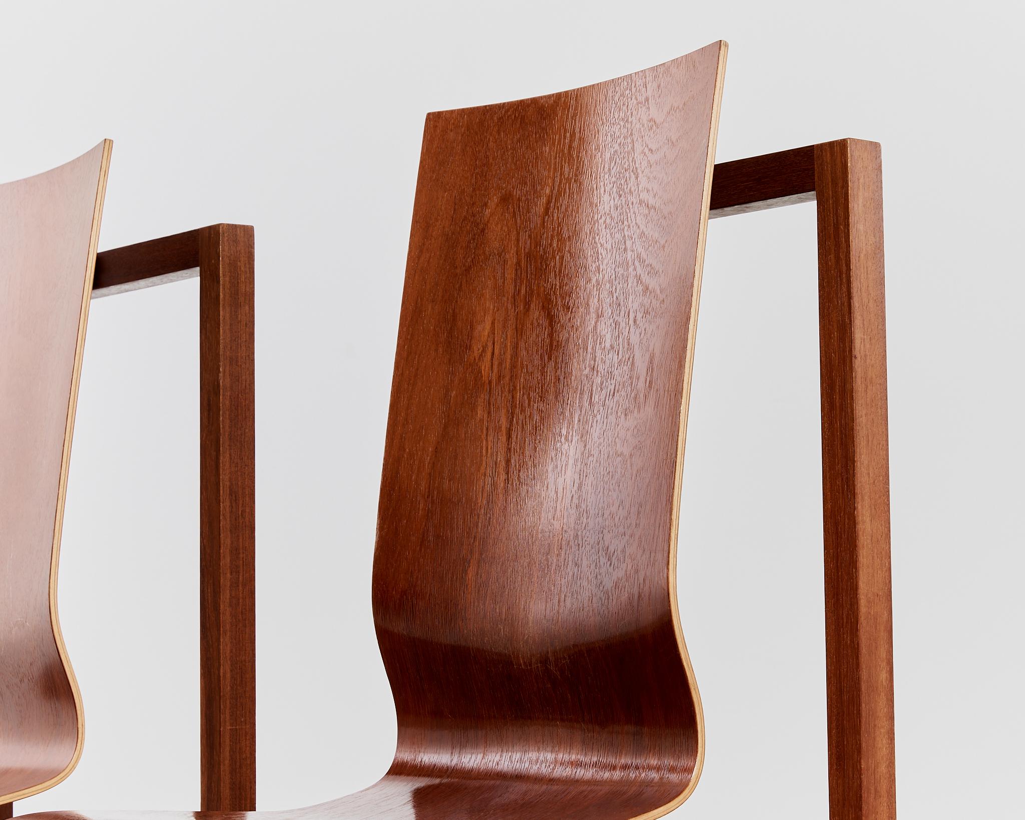 Pair of sculptural statement BNF chairs by Perrault & Prevost, limited edition 4