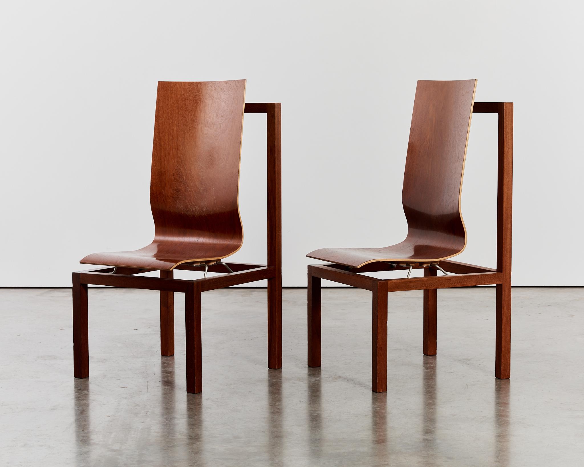 20th Century Pair of sculptural statement BNF chairs by Perrault & Prevost, limited edition