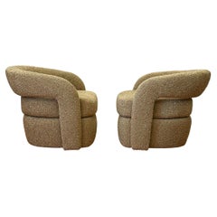 Sculptural Swivel Chairs in boucle by Weiman, 1980s