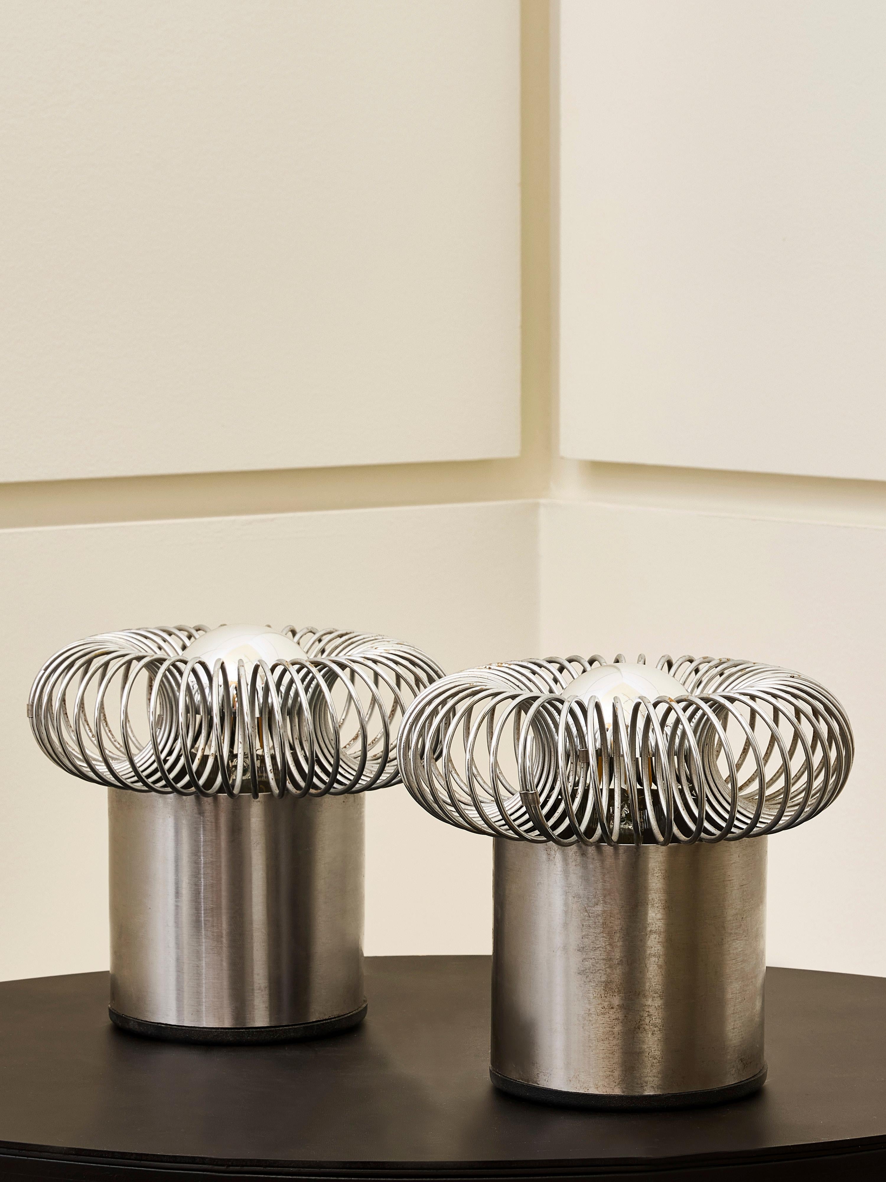 Mid-Century moderno Coppia di lampade da tavolo scultoree di Philippe Rogier per OXAR in vendita