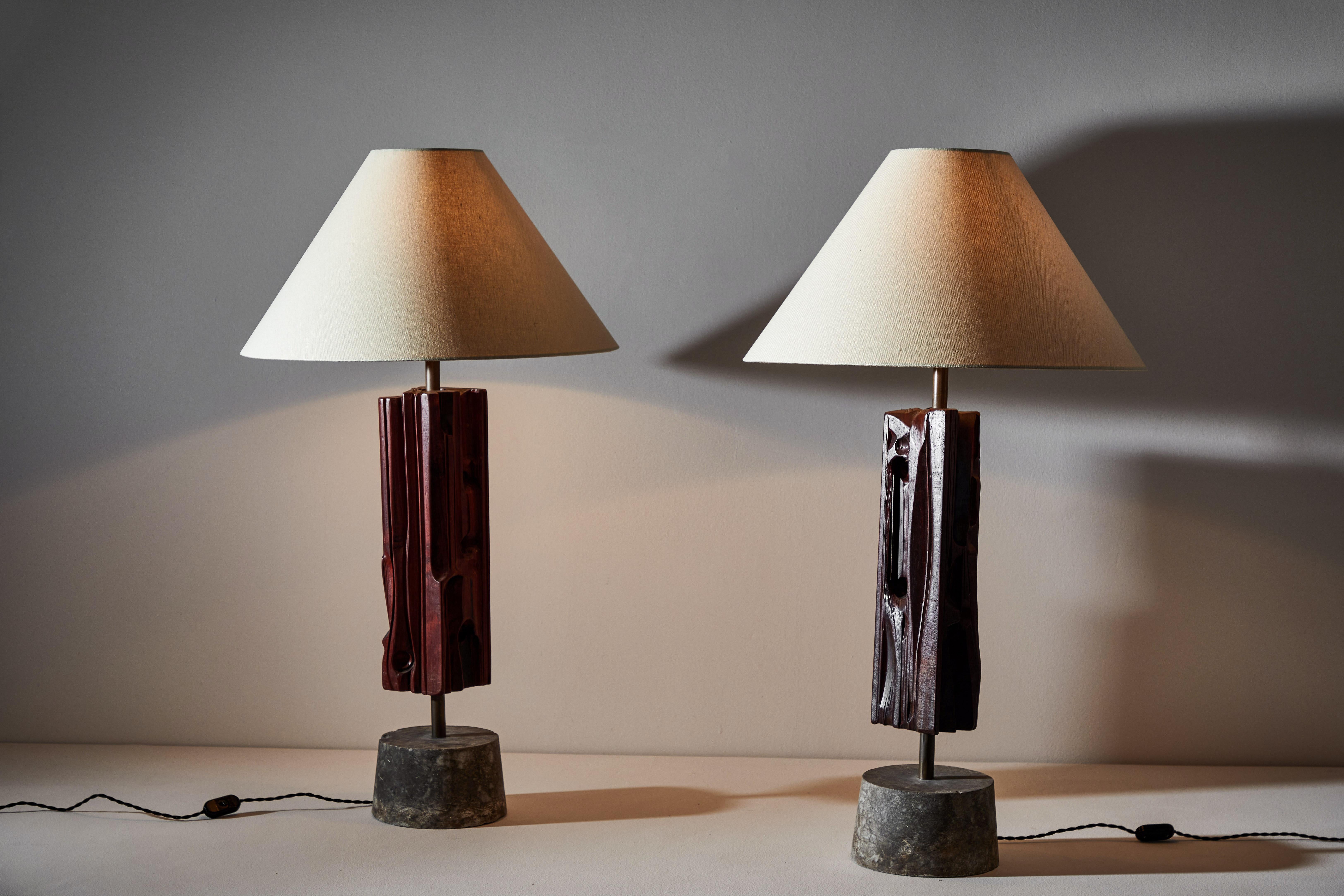Italian Pair of Sculptural Table Lamps by Yasuo Fuke For Sale