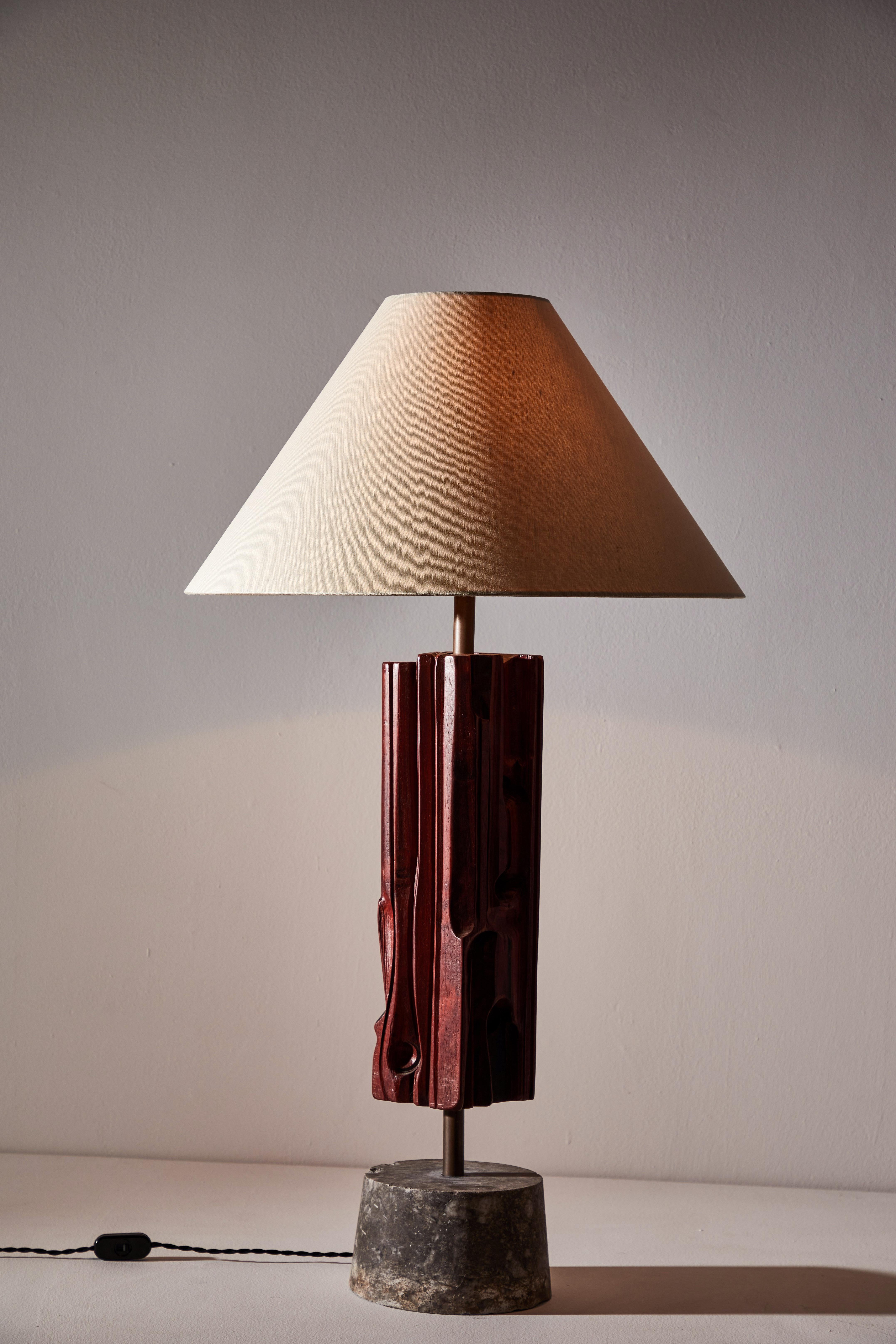 Hand-Carved Pair of Sculptural Table Lamps by Yasuo Fuke For Sale
