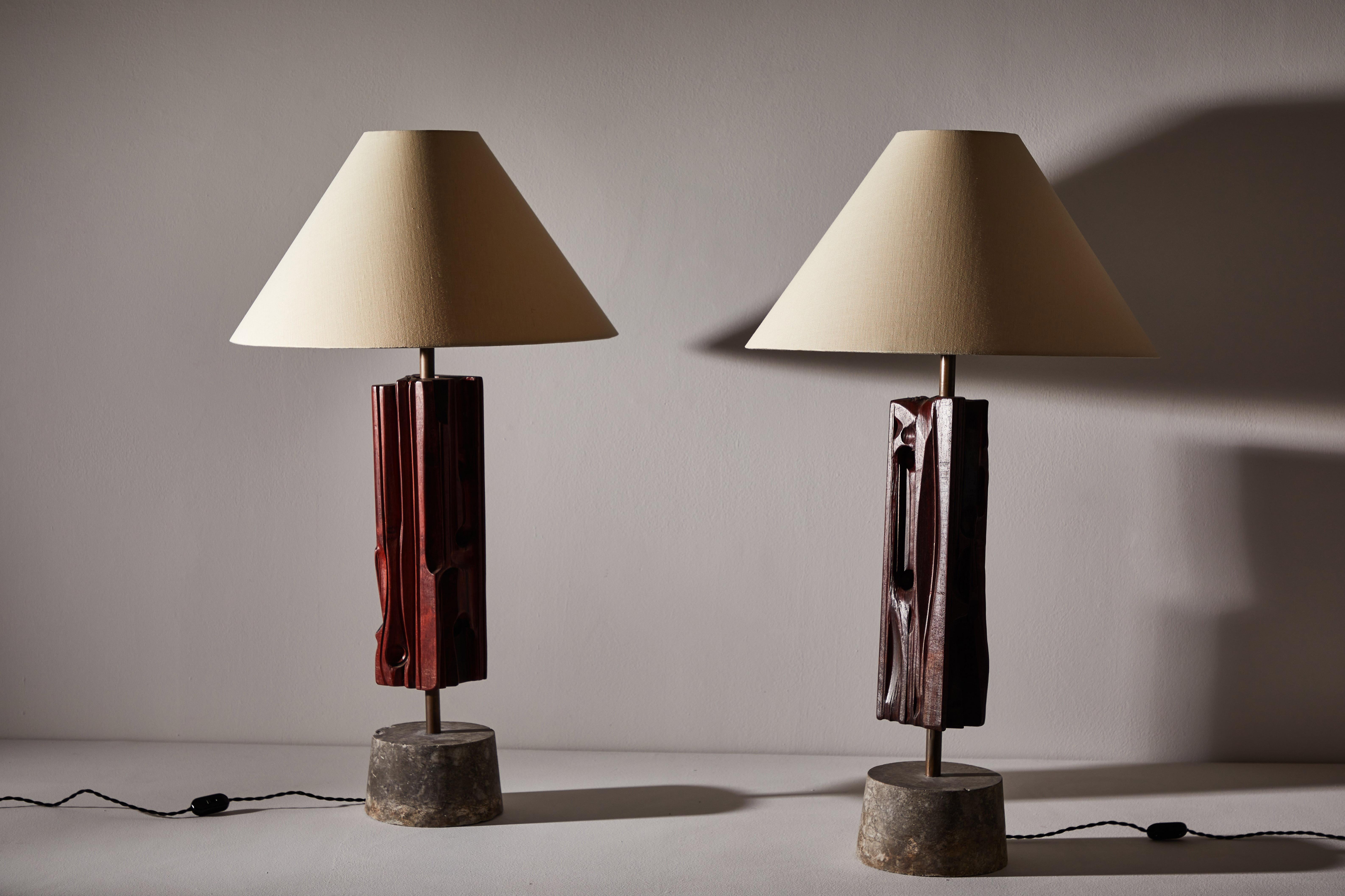 Pair of Sculptural Table Lamps by Yasuo Fuke In Good Condition For Sale In Los Angeles, CA
