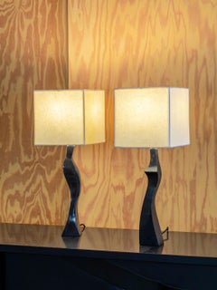 Pair of sculptural table lamps