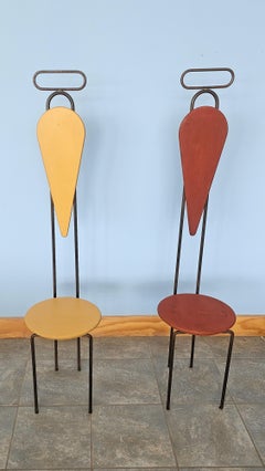 Paar skulpturale hohe Stühle, entworfen von Krish Ruhs für Cappellini, 1990er Jahre