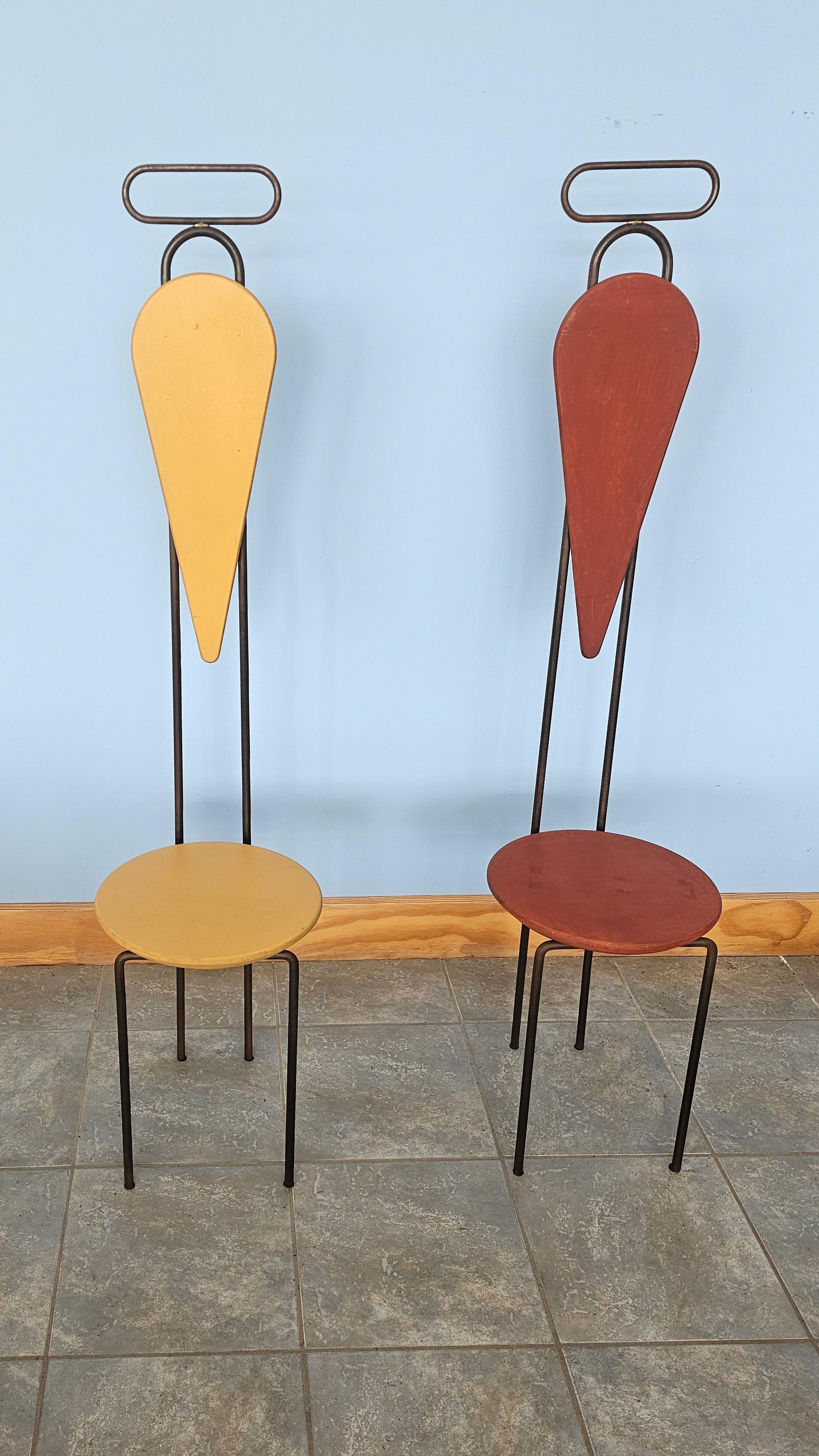 Modern Pair of Sculptural Tall Chairs designedby Krish Ruhs for Cappellini, 1990s For Sale