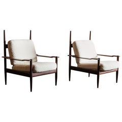 Pair of Sculptural Teak Brazilian Chairs, 1960s