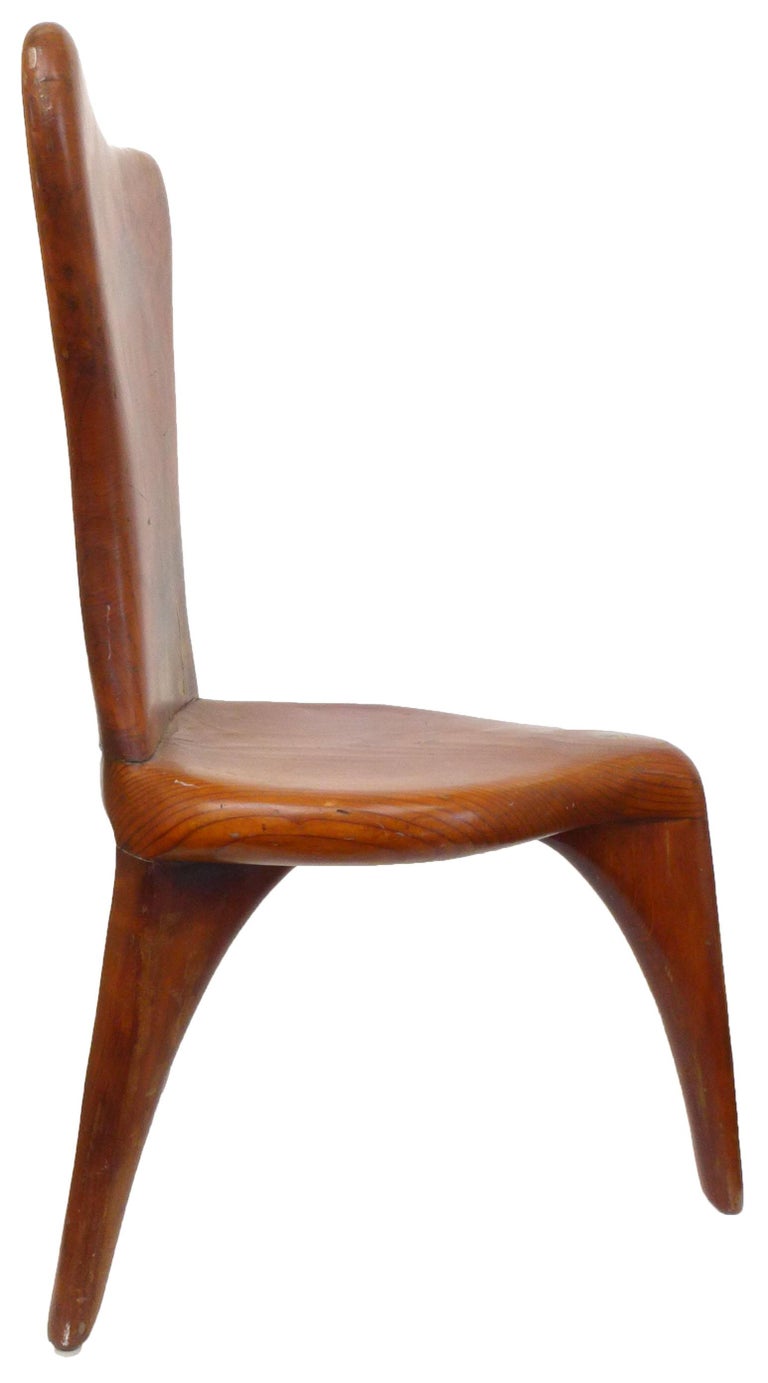 Pair of Sculptural ThreeLegged Chairs For Sale at 1stdibs